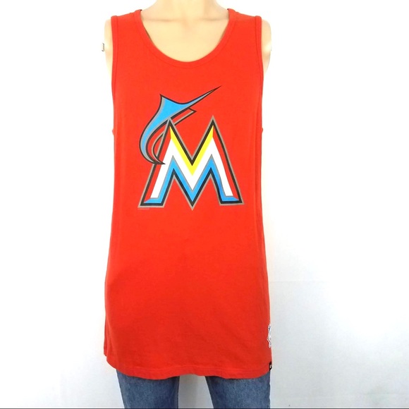47 Other - MIAMI MARLINS Orange Sleeveless Long Tank Large